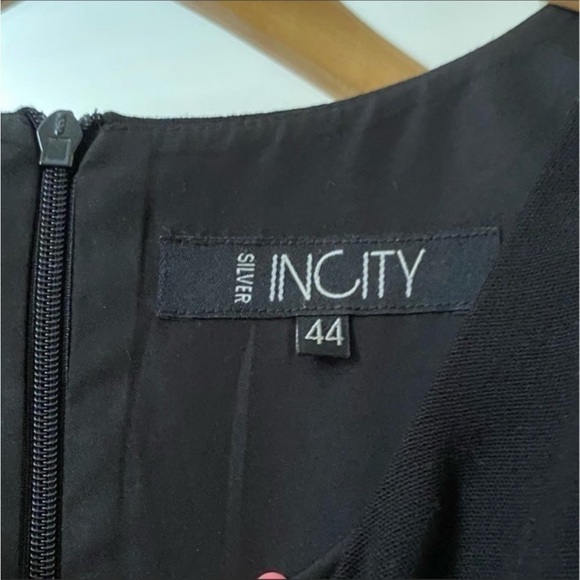 Incity Black Dress with Faux Leather Pockets Size Small/44 - Picture 8 of 9